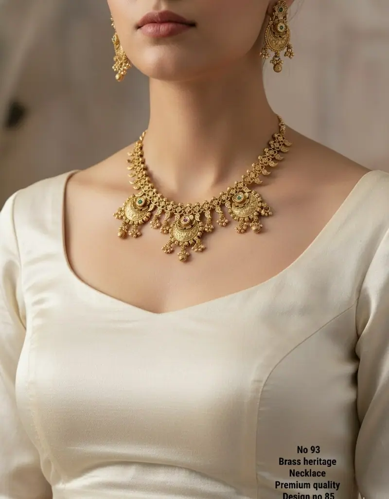 Antique Temple Heritage Necklace Set — Antique Gold