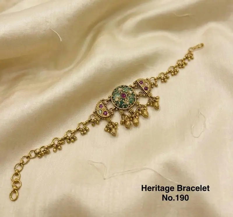 Antique Meenakari Heritage Bracelet — Gold