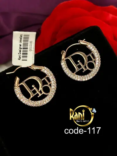 American Diamond Monogram Hoop Earrings