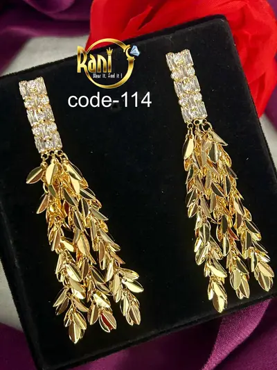 Leaf Cluster American Diamond Earrings