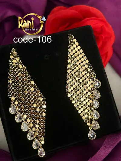 Mesh Chandelier American Diamond Earrings