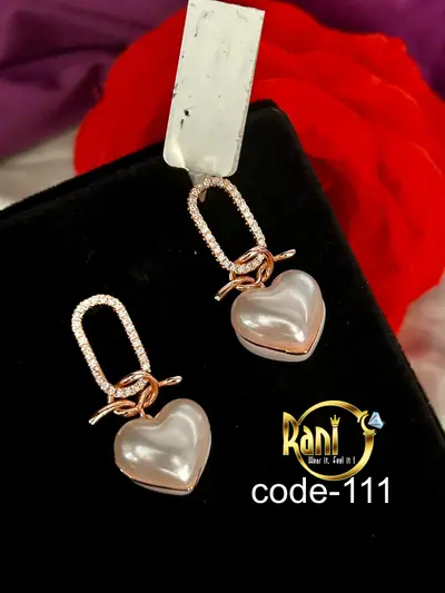 Pearl Heart Drop Earrings