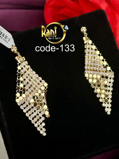 Mesh American Diamond Drop Earrings