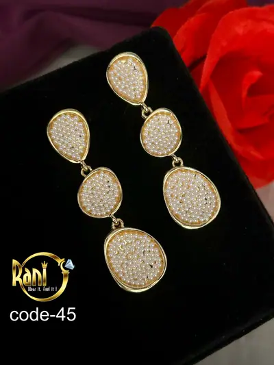 Pave Pebble Tiered Drop Earrings