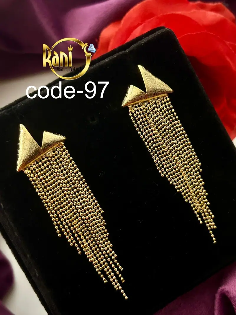Beaded Waterfall Tassel Earrings — Gold