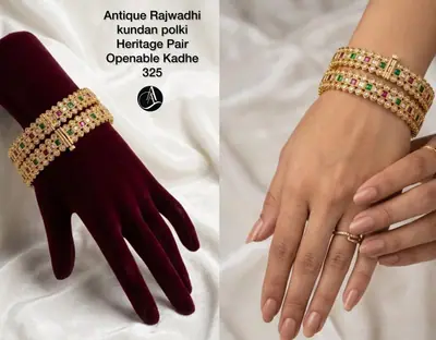 Slim Heritage Kundan Kada Pair