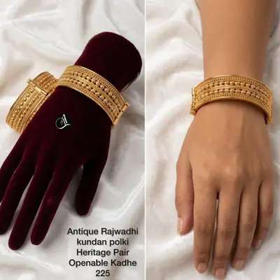 Beaded Antique Openable Kada Pair