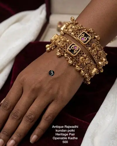 Ghungroo Meenakari Antique Kada
