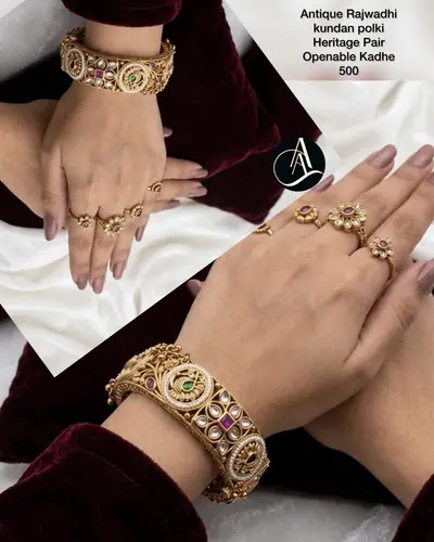 Kundan Meenakari Openable Kada