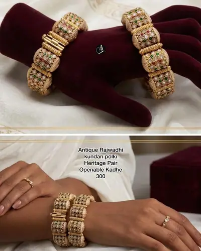 Kundan Block Heritage Kada Pair
