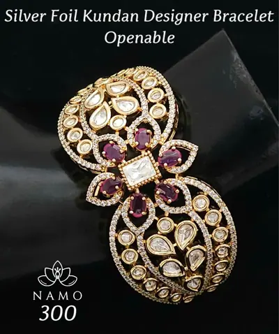 Kundan Paisley Openable Bracelet