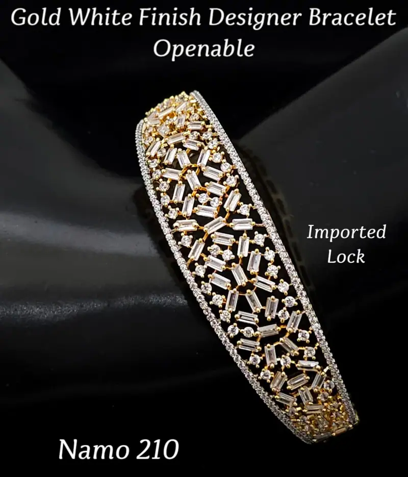 Baguette Starburst Openable Bracelet — Crystal White