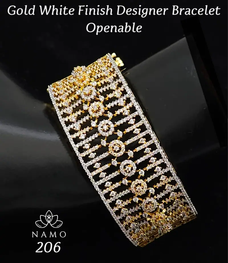 Broad AD Lattice Openable Bracelet — White