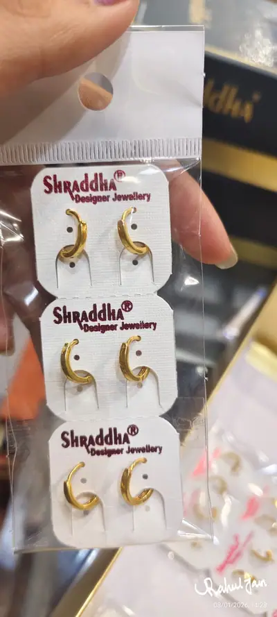 Slim Gold Crescent Bali Earrings