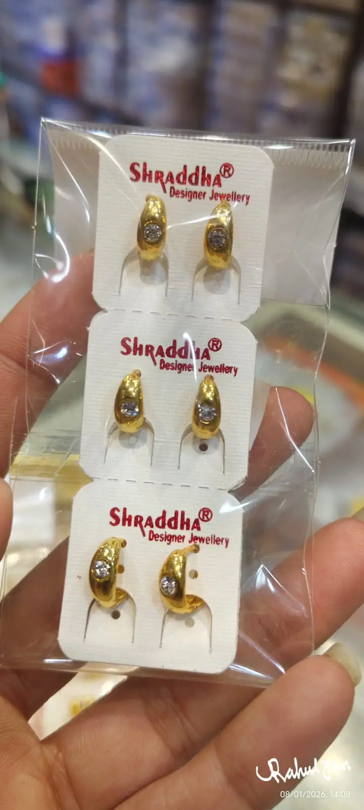 Single Stone Gold Bali Earrings — Gold