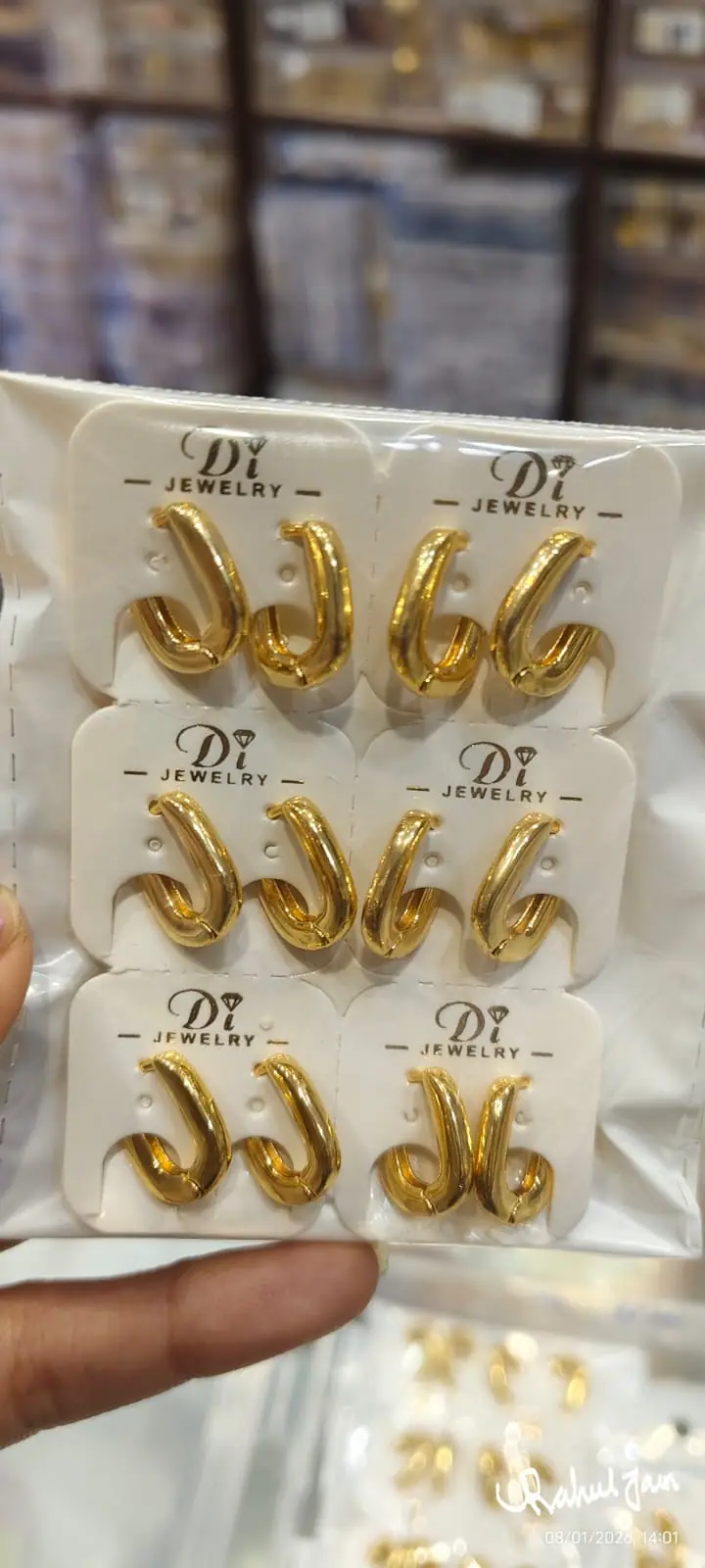 Glossy Chunky Gold Bali Earrings — Gold