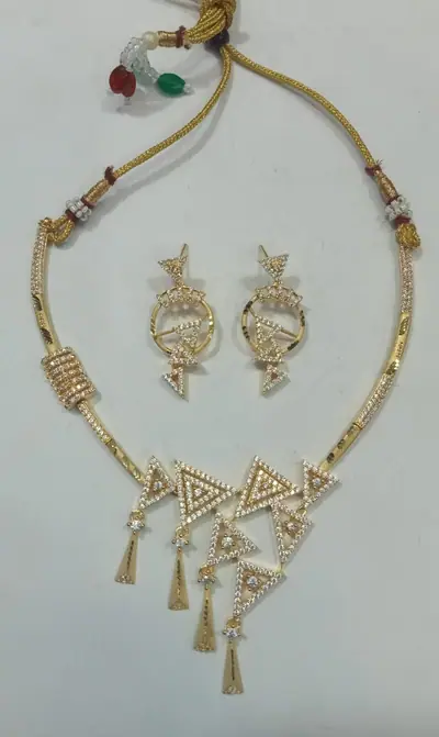 AD Tassel Drop Necklace Set