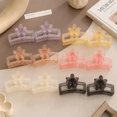 Floral Acrylic Claw Clips