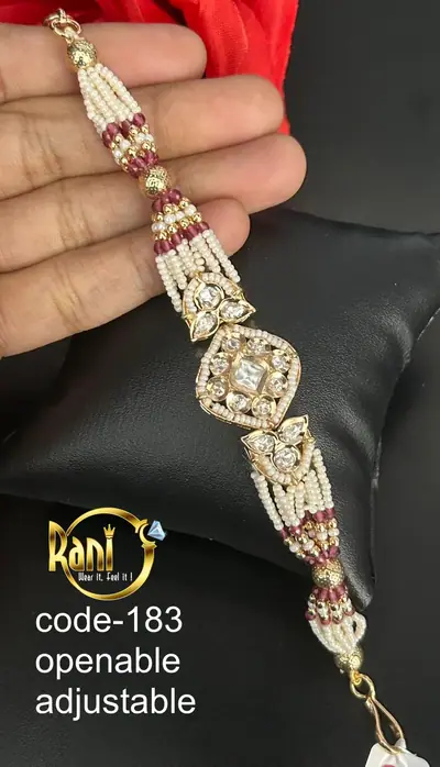 Polki Pearl Strand Openable Bracelet