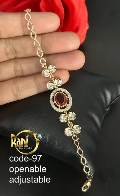 Ruby Polki Adjustable Bracelet