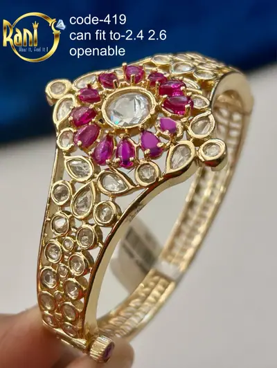 Ruby Polki Floral Kada